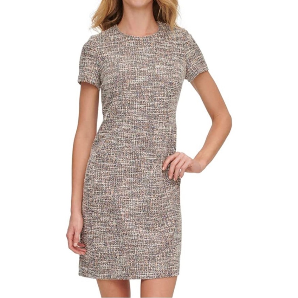 Calvin Klein Tweed short sleeve shift dress. Size 12